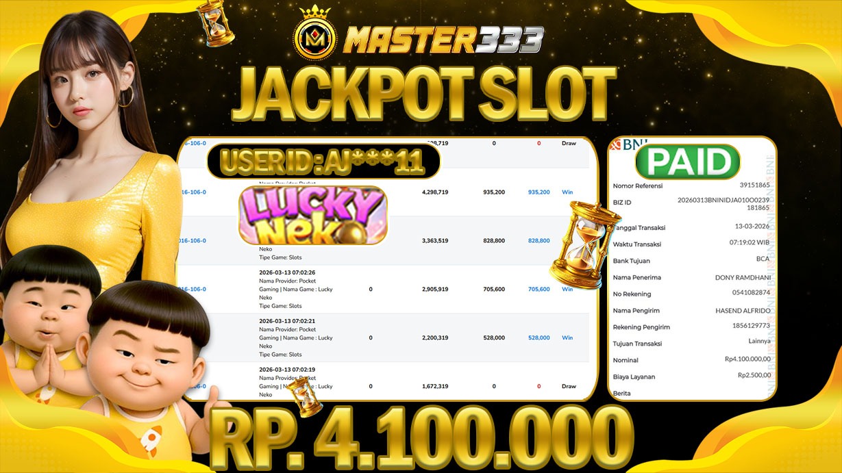 JACKPOT 4.100.000 JUTA DIMASTER333 LANGSUNG DIBAYAR LUNAS